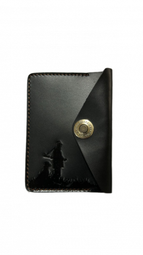 Обложка для охотничьих документов MINI (Черный, Охотник с собакой)