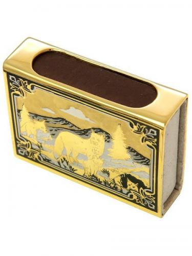 Спички сувенирные позолоченые в коробке