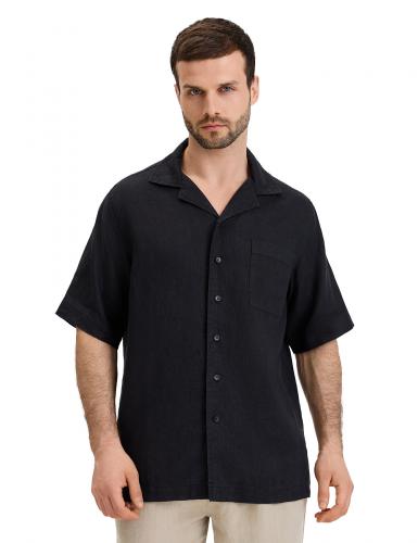 РУБАШКА NORVEG LINEN МУЖСКАЯ С КОРОТКИМ РУКАВОМ ЦВЕТ ЧЕРНЫЙ,