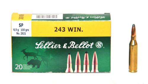 Патрон к.243Win 6,5гр SP п/об Sellier&Bellot 1уп/20шт