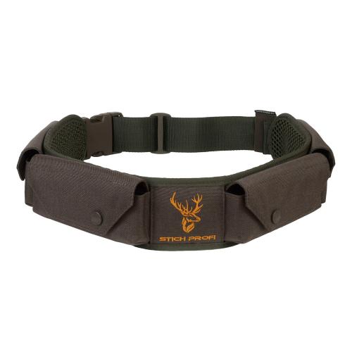 Патронташ закрытый на магнитах на 24 птр. 12-16 кбр. (вышивка "Олень") / Олива /