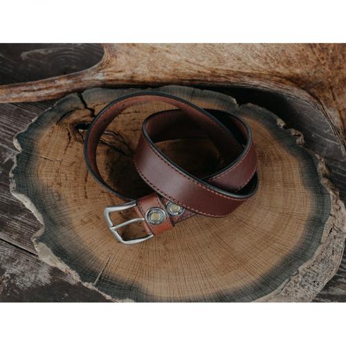 Поясной ремень (Коричневый, Без тиснения, 140 см)