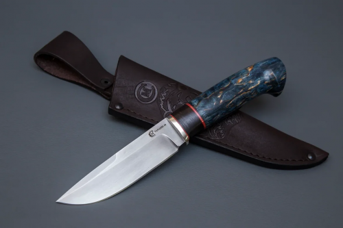 Нож Соболь,ст.Vahadis 10,мельхиор,набор,рукоять из стабилиз.дерева