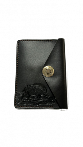 Обложка для охотничьих документов MINI (Черный, Кабан)