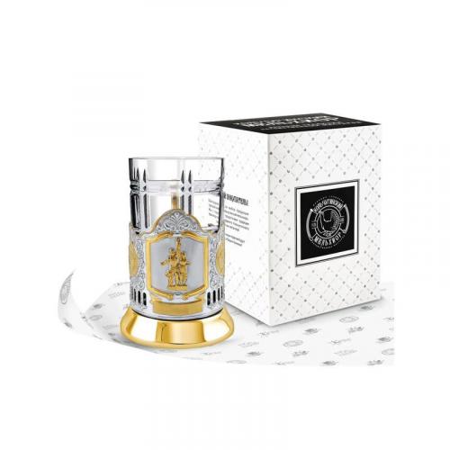 Чайный набор никел. с ч/п "Рабочий и колхозница 2 СССР" С18708/149