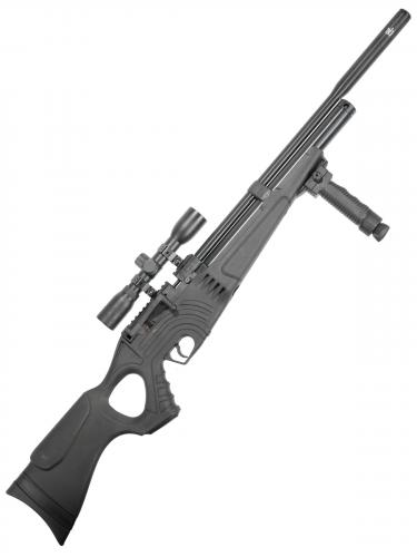 Винтовка пневм. Hatsan Flash 101 QE SET, кал.5,5, 3 Дж (насос, прицел 4х32, пульки, сошки, чехол)