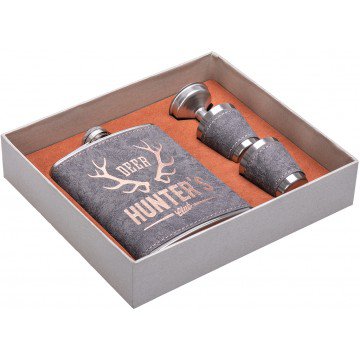 Набор Клуб охотников (фляжка 240 мл + 2 стопки + воронка) (HS-BR-8H) Helios