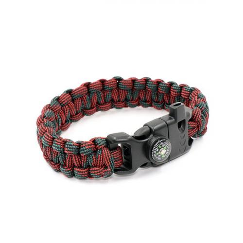 Браслет "СЛЕДОПЫТ" из паракорда со свистком, компасом и огнивом, 24,5х2 см/250/