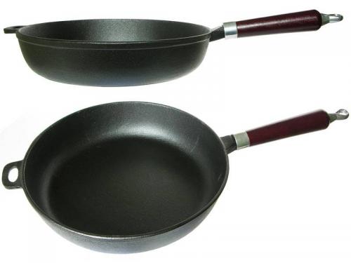 Сковорода чугунная с деревянной ручкой CIF26-W, диам - 26 см