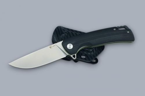 Нож Аляска (техно), складной ст.N690, рук.G10 черный, спейс.красный