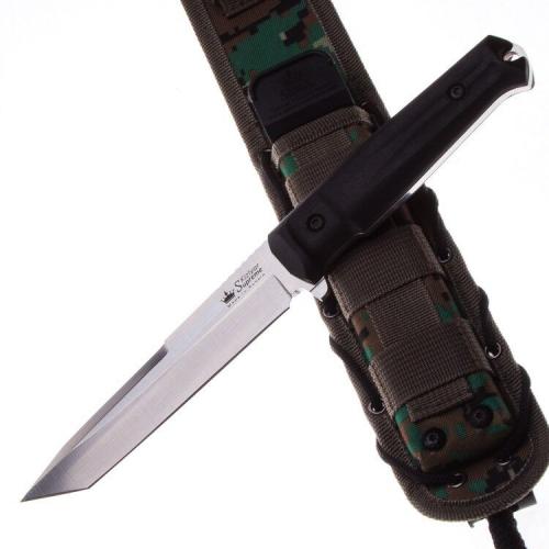 Нож AGGRESSOR AUS-8 SW BKH Camo StoneWash, Black Kraton Handle,Camo MOLLE Sheath