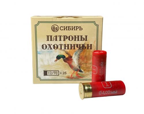 Патрон к.12х70 №1 32гр Б/К 1уп/25  СИБИРЬ