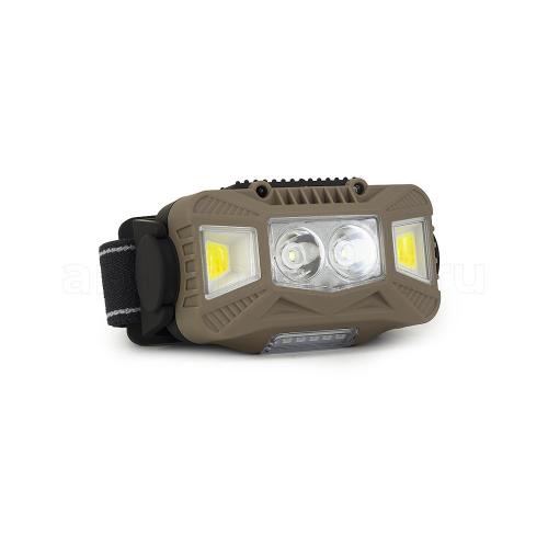 Фонарь ЯРКИЙ ЛУЧ LH-240 "Механик PRO" налобный ближ+дальний свет max420лм +red,