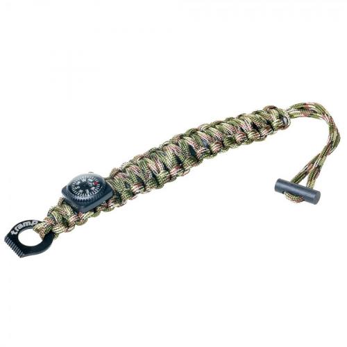 Браслет Tramp выживальщика (компас, огниво/2 метра паракорда) (паракорд, камуфля