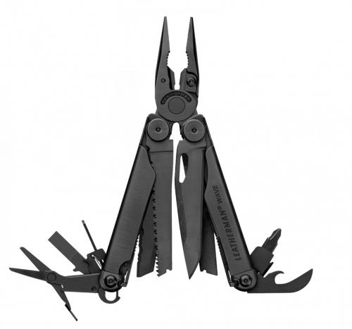 Мультитул LEATHERMAN Wave Plus black, 18 инстр, 10см, чехол нейлон