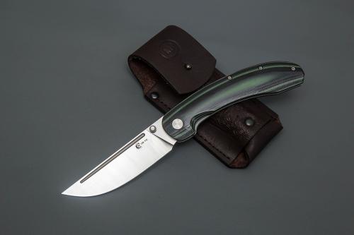 Нож Тунгус, складной ст.VG10, рук.G10 (черно-зеленая)