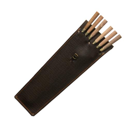 Набор шашлычный НШ 6ХР №5 (шампур 6шт дерево орех, литье "Звери")