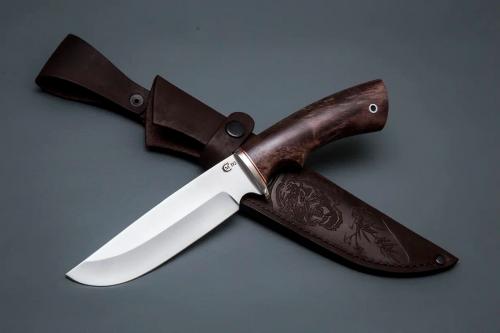 Нож Лорд, ст.D2 мельхиор, стабилизированная карельская береза