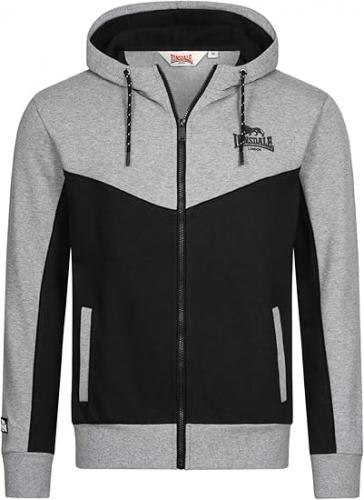 ТОЛСТОВКА С КАПЮШОНОМ LONSDALE FRANKFIELD, ЦВЕТ MARL GREY/BLACK