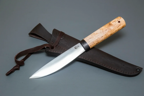 Нож Якутский "большой", ст Х12МФ,ков.дол,карельская береза