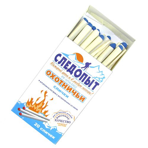 Спички охотничьи "СЛЕДОПЫТ-Экстрим", 20 шт.