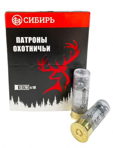 Патрон к.12х70 картечь 8,5 32гр Б/К 1уп/10  СИБИРЬ