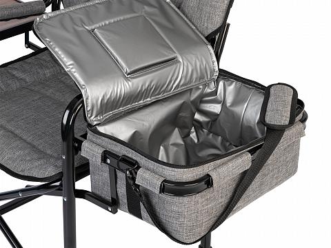 Кресло складное кемп. "KYODA" откидной столик,термосумка, р.57*115*98 см, серое