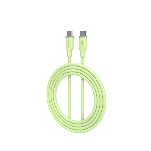 Кабель EPILSO EPD-C1040, USB-С вилка - USB-C вилка,  1 м, 60Вт, светло-зелёный (