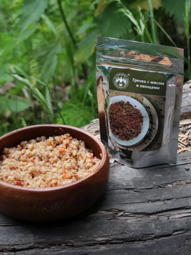 Гречка с мясом и овощами, 80г. ФОЛЬГА