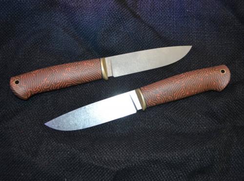 Нож UralEDC Уралец 2018 Сталь Кронидур-30, рукоять Микарта - мозги. Галтовка