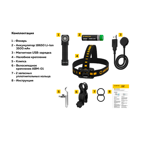 Фонарь Armytek Wizard C2 Pro Nichia Magnet USB Теплый