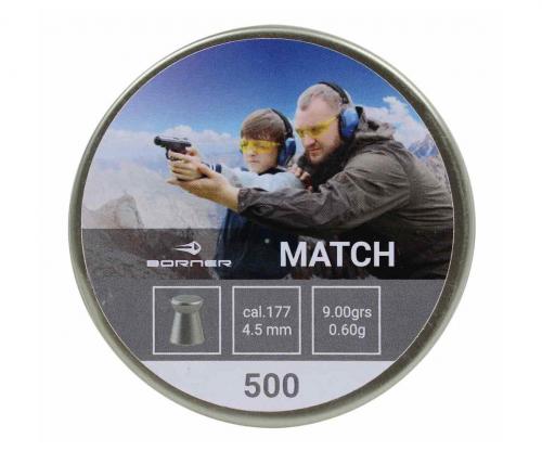 Пуля пневм. Borner " Match",  4,5 (500 шт.) 0,60гр.