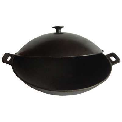 Сковорода ВОК  чугунная W-31L, диам - 31 см, с металлической крышкой