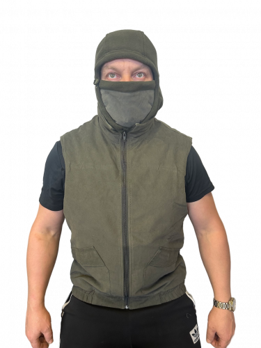 ЖИЛЕТ УТЕПЛЕННЫЙ (П/Э 100%, ФЛИС, ХОЛЛОФАН) ХАКИ