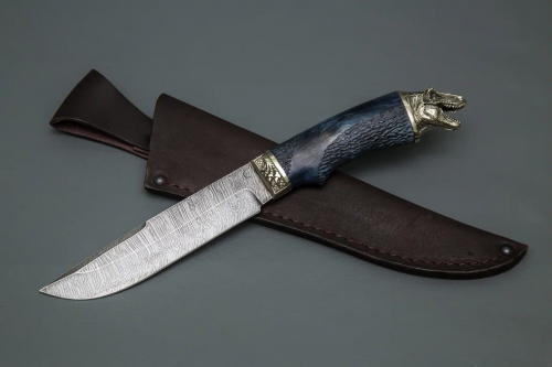 Нож Путник, дам.ст,литье рукоять из стабилизированной карельской березы