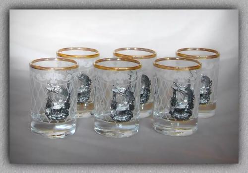 Набор стопок 1022 "Щучья уха" 60 мл. 6шт. зол. Нс1022Щух/зо