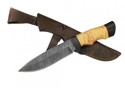 Нож Близнец, дам.ст., береста, граб