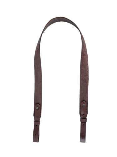 Ремень погонный с против. стропой с регулировкой / кожа / коричневый