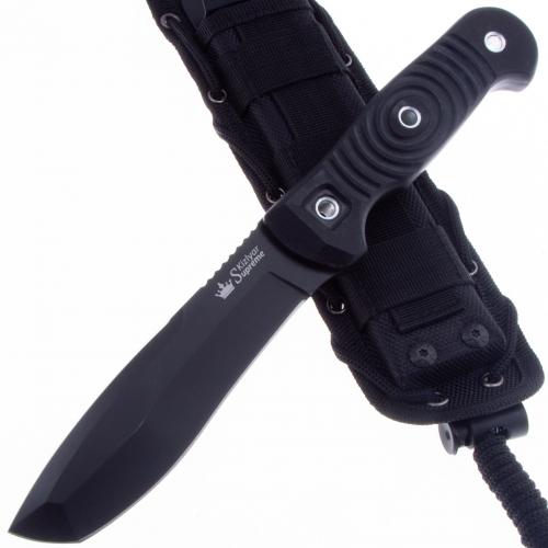 Нож VENDETTA AUS-8 BT G10-BH Black (Black Titanium, G10 Black Handle,Black MOLLE