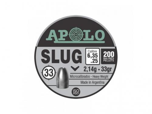 Пуля пневм. APOLO "Slug", для винт., 6.35 2.14 гр. (200 шт.)