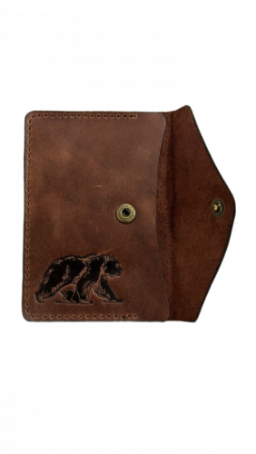 Обложка для охотничьих документов MINI (Коричневый, Медведь)