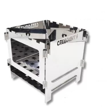 Печь-щепочница "СЛЕДОПЫТ", нерж.сталь, 154х154х150 мм