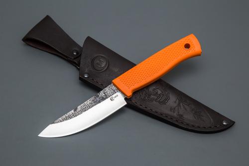Нож Кайман, ст.Х12МФ, след ковки, рук. Elastron (оранжевый)