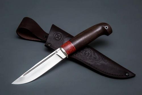 Нож Пукко, ст. VG-10,мельхиор,стаб.кар.бер.,черное дерево