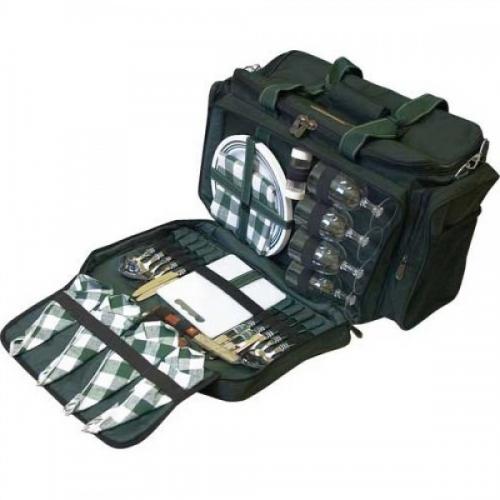 Набор для пикника Fiesta Weekend зеленый (4 персоны, набор посуды+изотерм. отделение) 3,4 кг 42х33