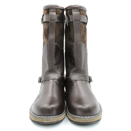 САПОГИ ИЗ НАТУРАЛЬНОЙ КОЖИ+НУБУК КОРИЧ. ММВ-28 МЕХ ОВЧИНА НАТ -60