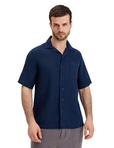 РУБАШКА NORVEG LINEN МУЖСКАЯ С КОРОТКИМ РУКАВОМ ЦВЕТ ТЕМНО-СИНИЙ,