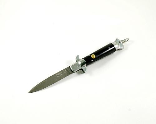 Нож складной "Флинт" откидной булат в кож.чехле