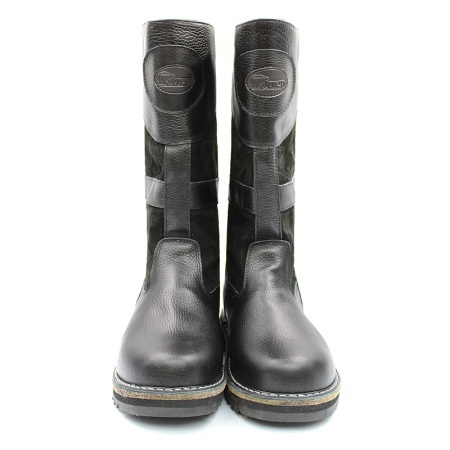 САПОГИ ИЗ НАТУРАЛЬНОЙ КОЖИ+ЗАМША ЧЕРН. ММЛ-24 ВЫСОКИЕ/ЛЕПЕСТОК МЕХ -60