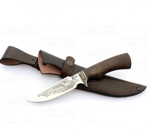 Нож Следопыт кован,ст95х18,венги,литье,гравировка